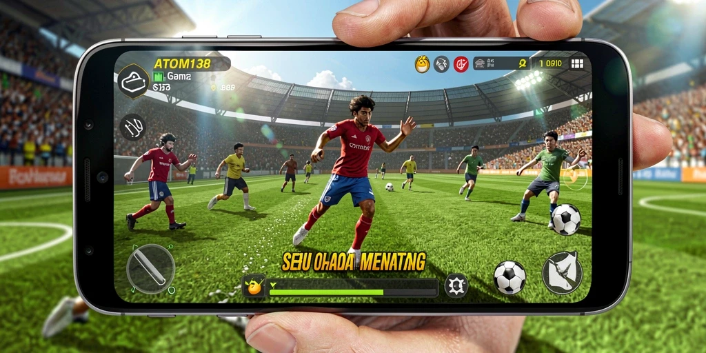 Screenshot ATOM138 menampilkan gameplay olahraga yang seru dan dinamis.