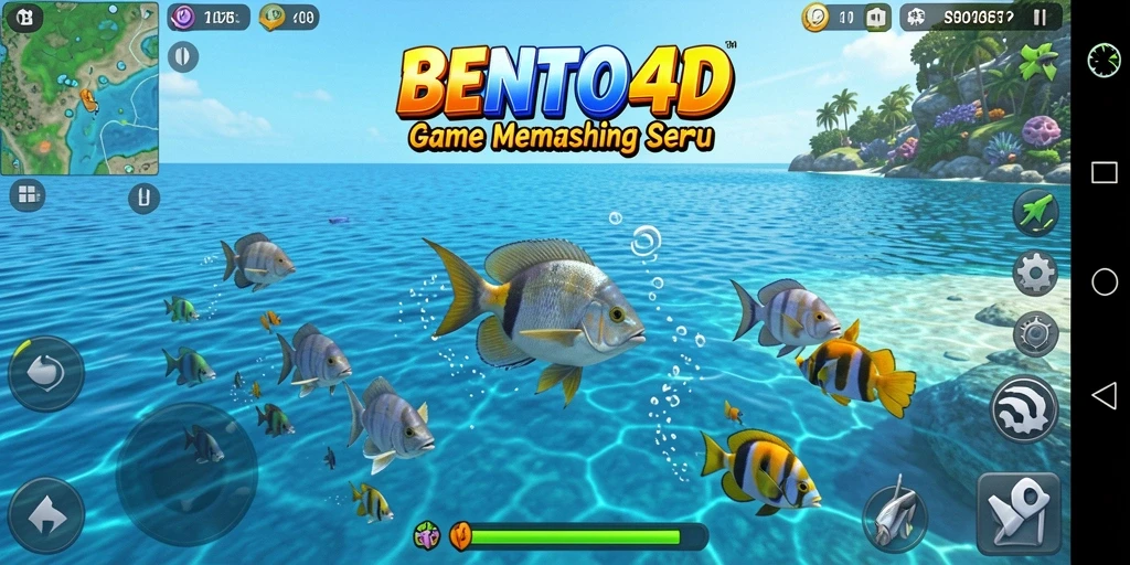 Tangkapan ikan besar dalam gameplay BENTO4D yang menantang.
