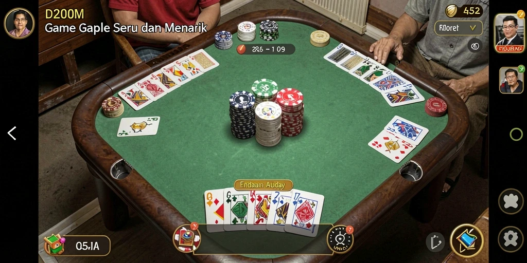Tampilan gameplay D200M yang menampilkan permaian Gaple seru.