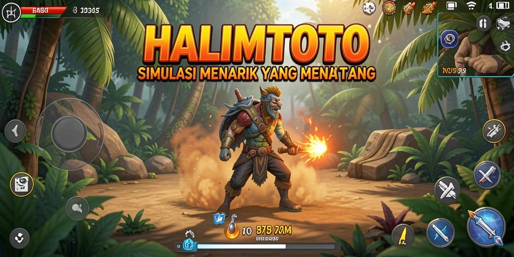 Gambaran gameplay HALIMTOTO dengan simulasi yang mendetail.