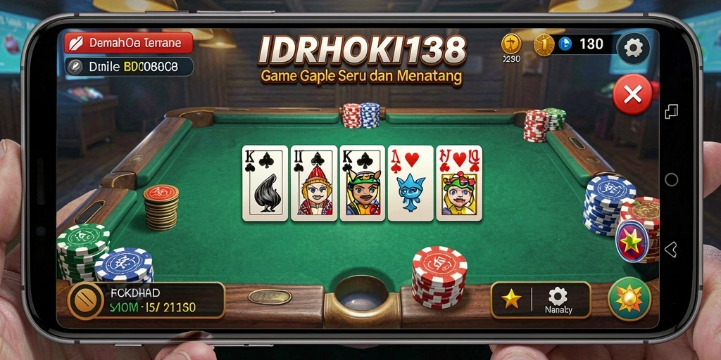 Tampilan gameplay seru dalam permainan Gaple IDRHOKI138.
