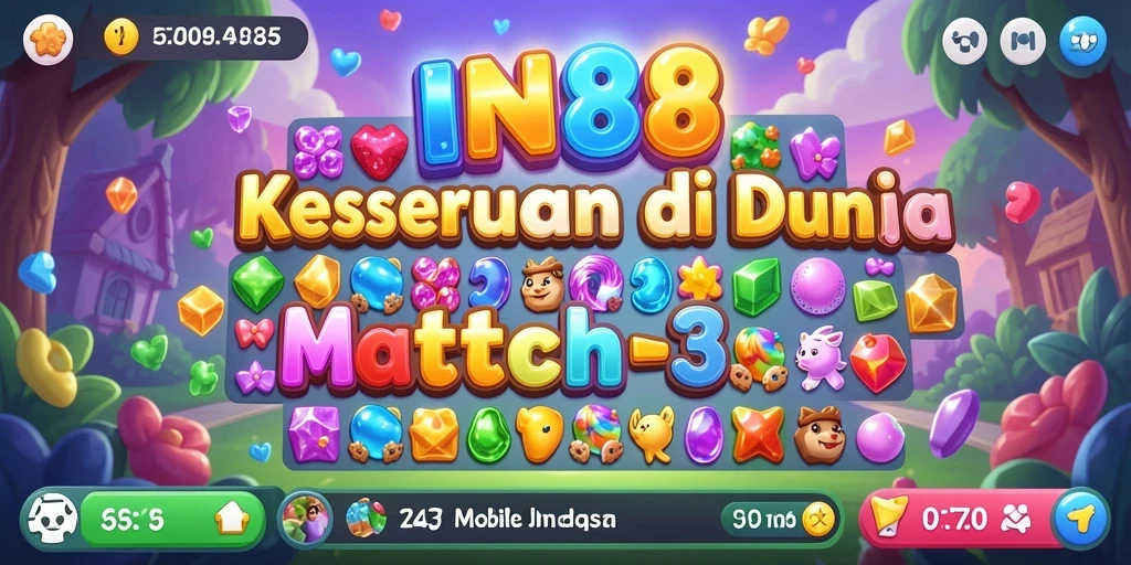 Gameplay seru IN88 dengan kombinasi warna-warni dalam Match-3.