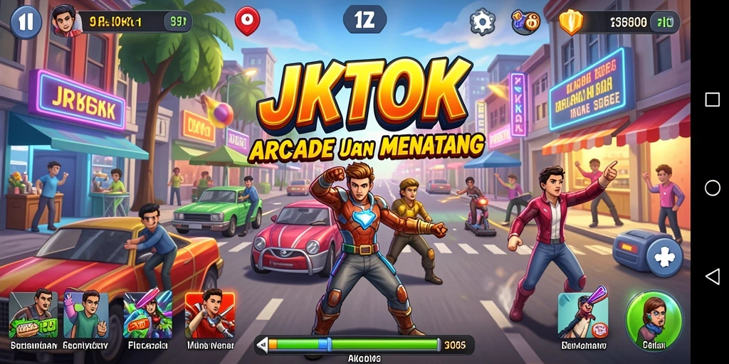 Gameplay JKTOK yang seru dan penuh warna, ideal untuk penggemar Arcade.