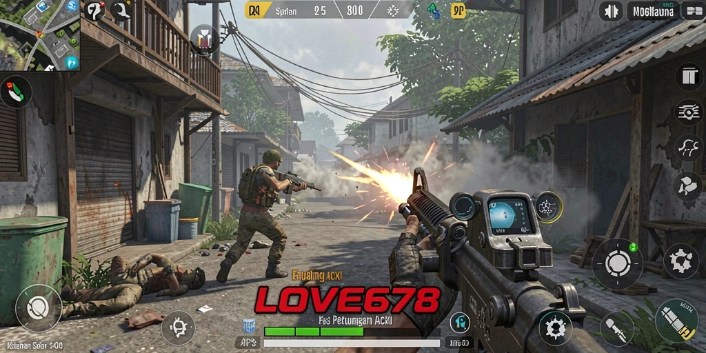 Gameplay seru LOVE678 dengan aksi tembak-menembak yang intens.