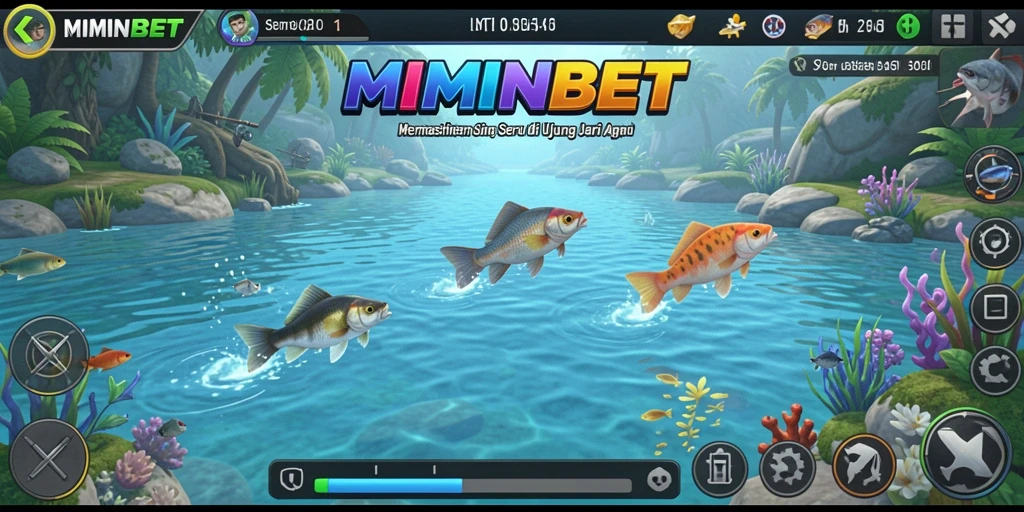 Tampilan gameplay MIMINBET yang menarik saat menangkap ikan.