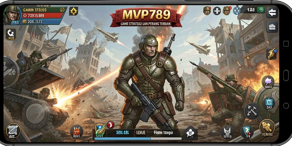 Screenshot utama MVP789 menampilkan aksi pertempuran yang seru di dalam gameplay SLG.