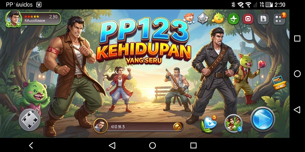 Screenshot utama PP123 menunjukkan gameplay seru dalam simulasi kehidupan.