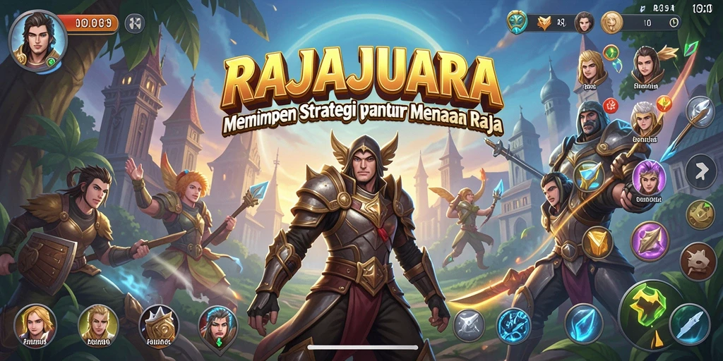 Tangkapan layar gameplay RAJAJUARA yang menunjukkan pertempuran strategi seru.