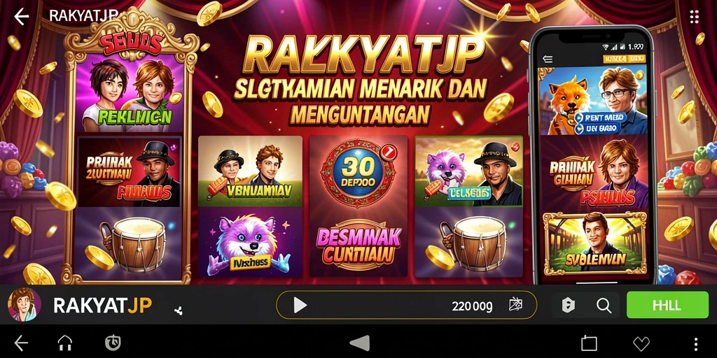 Tampilan gameplay RAKYATJP dengan berbagai tema slot menarik.