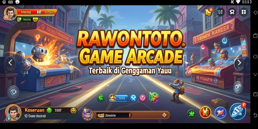 Tangkapan layar menunjukkan aksi seru dalam gameplay RAWONTOTO.