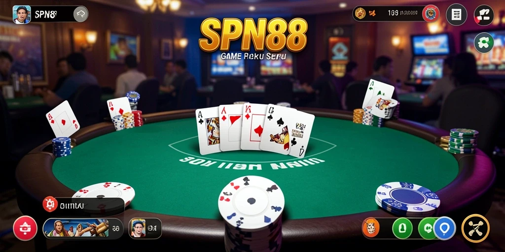 Tampilan gameplay Poker SPN88 yang menarik dan seru.