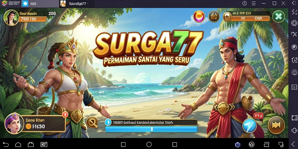 Tampilan gameplay menarik dari SURGA77 dengan grafis yang ceria.