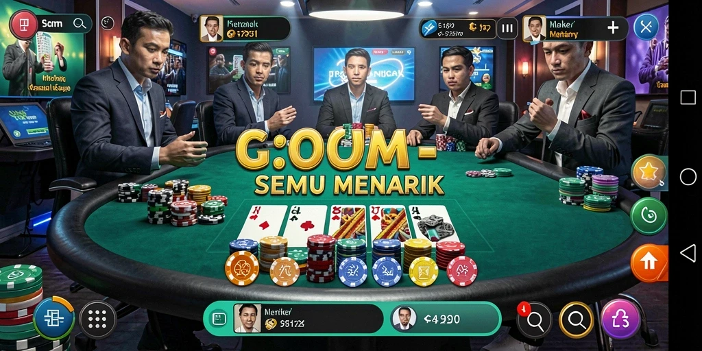 Tampilan gameplay poker yang mendebarkan dan interaktif dalam T6.