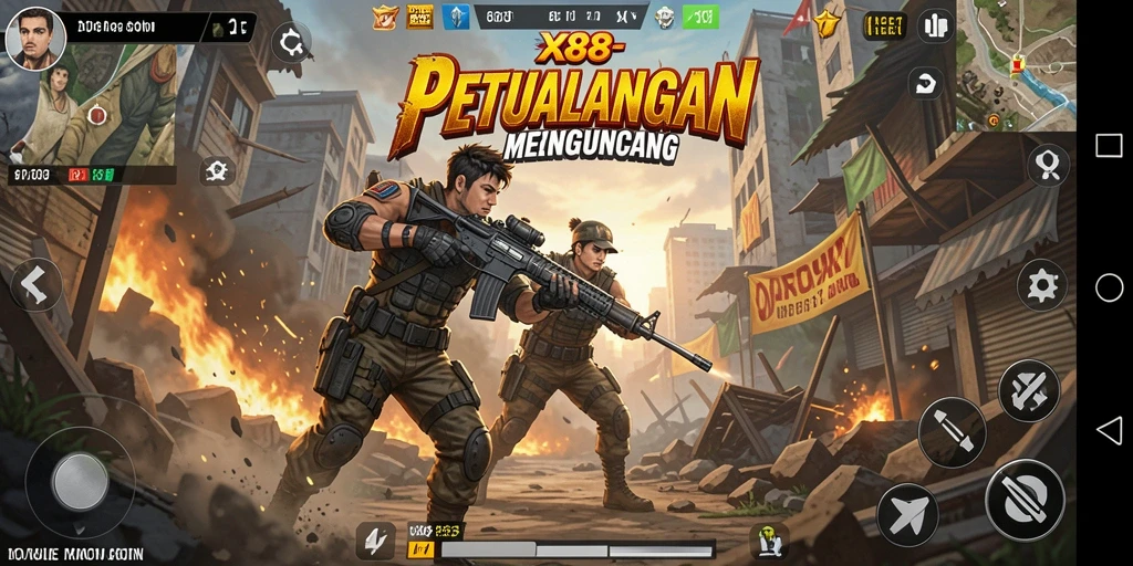 Tampilan aksi mendebarkan dalam gameplay X88.
