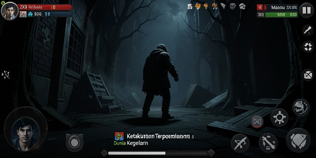 Screenshot menampilkan momen menegangkan dalam ZK9 saat menghadapi makhluk mengerikan.